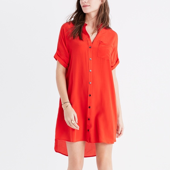 silk button up dress